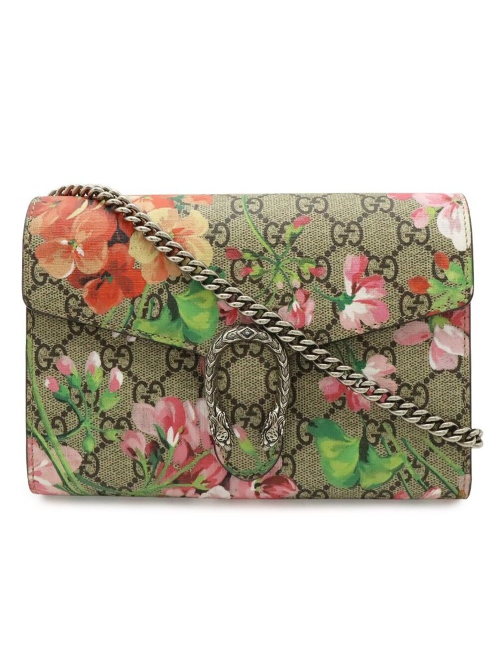 Gucci Dionysus GG Blue Musu Chain Wallet Shoulder Bag Pochette 2-Way Clutch
